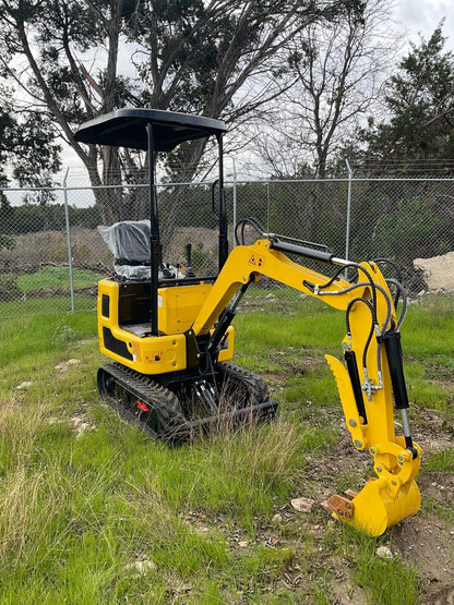 1 Ton Mini Excavator with Telescopic Track, Swing Boom  Thumb 13.4 HP